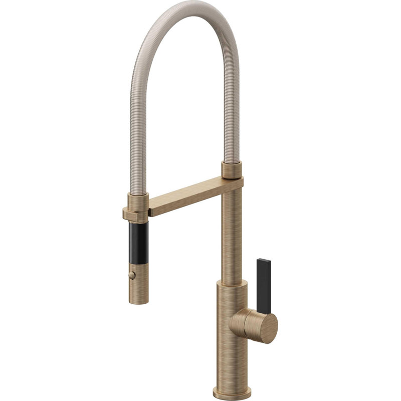 Corsano Kitchen Faucet, Antique Brass Flat