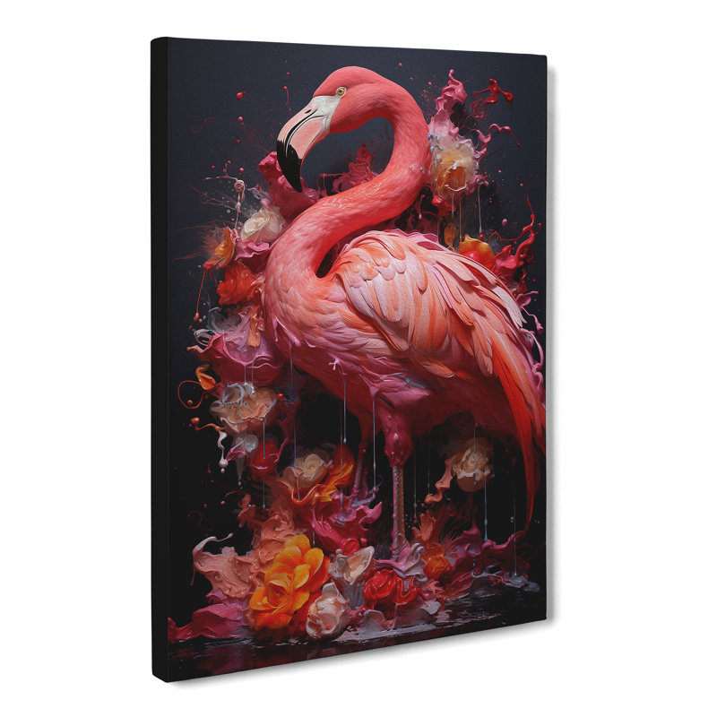 Flamingo Neo-Plasticism - No Frame Print, 60cm H x 40cm W x 3cm D