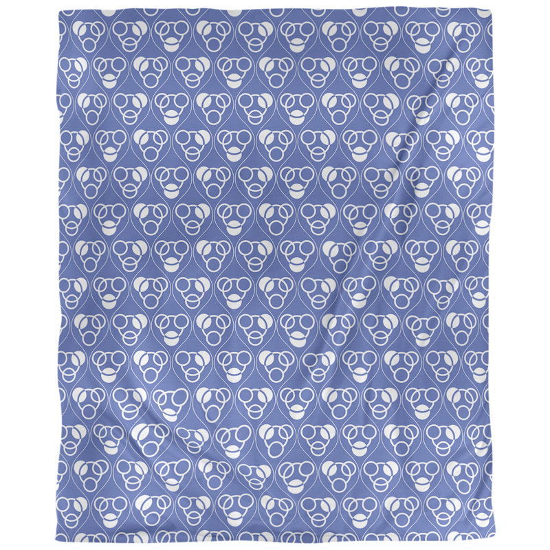 Tissu de cercles et d’ondulations, Bleu, L 54 po x l 36 po, Lin naturel paloma