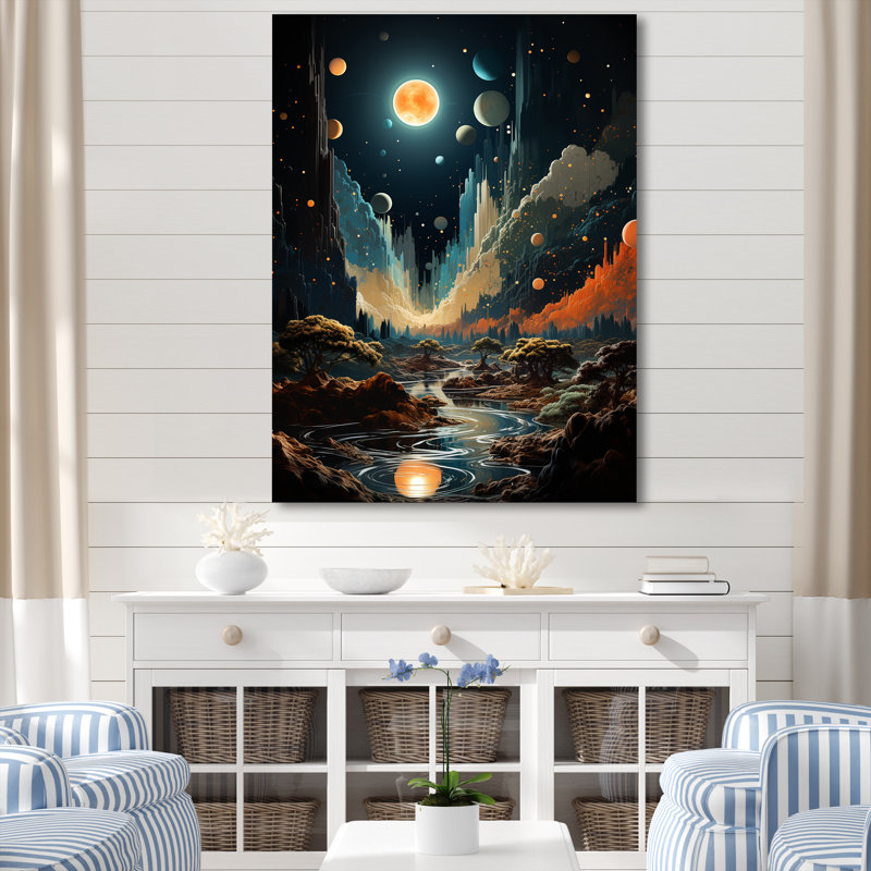 Cosmic Space Odyssey - Art mural plage, Toile tendue, H 20 po x l 12 po x P 1 po