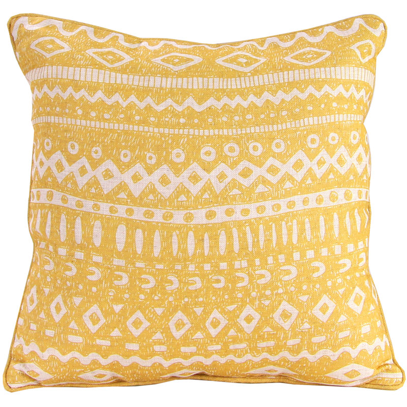18" x 18" Indoor Throw Pillow, Yellow Geometric