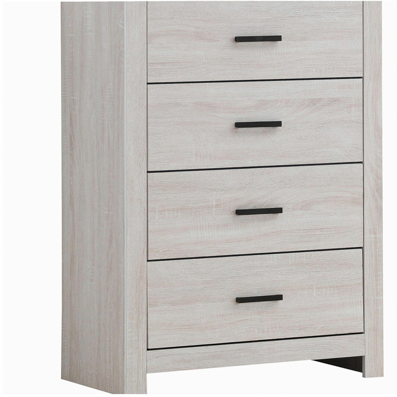 Geary Coastal White Rectangular 4-Drawer Chest