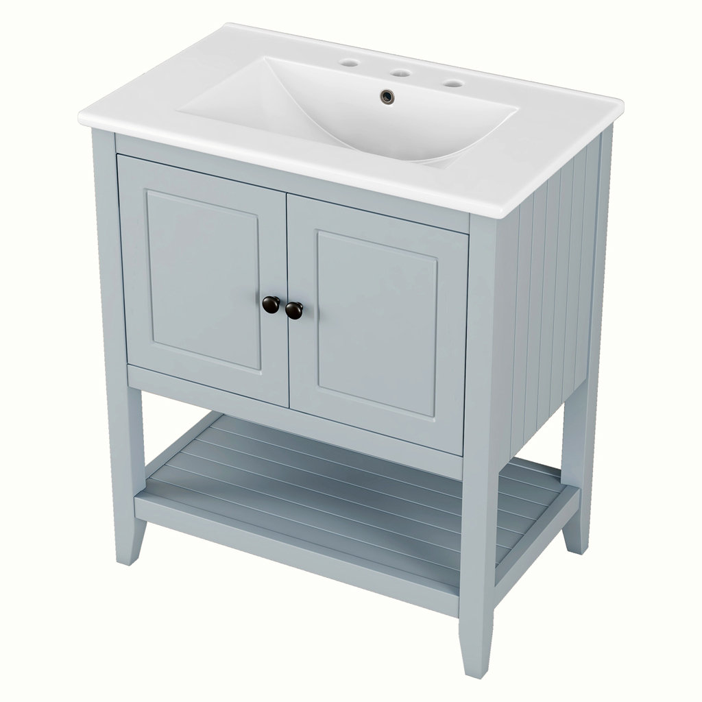 Winston Porter Modern Sleek Bathroom Vanity with Ceramic Sink Wayfair