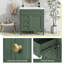 Meuble-lavabo moderne à un lavabo, 76 cm (L) x 46,5 cm (P), en bois vert avec lavabo encastré en céramique