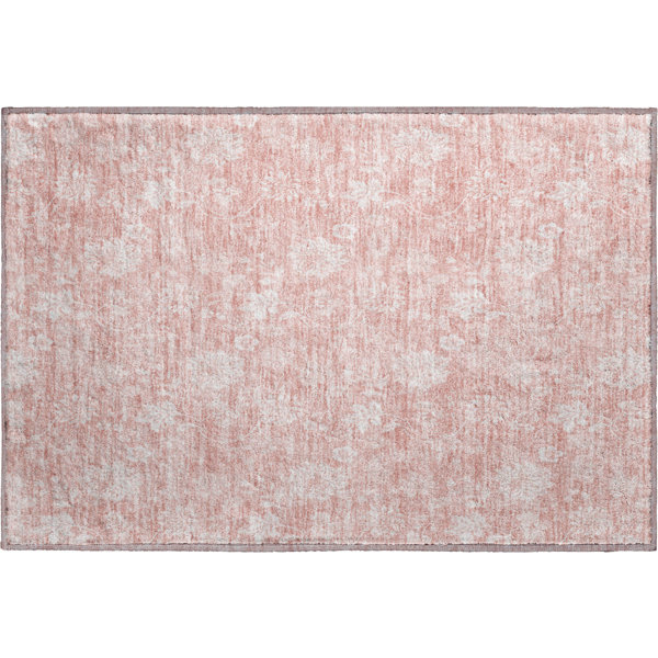 Bungalow Rose Premium Machine Washable Prisco Pink Rug | Wayfair