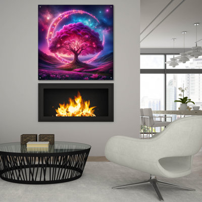  «Purple Dreamscape» par Rey Klimt, art mural en verre acrylique, 36 po x 36 po