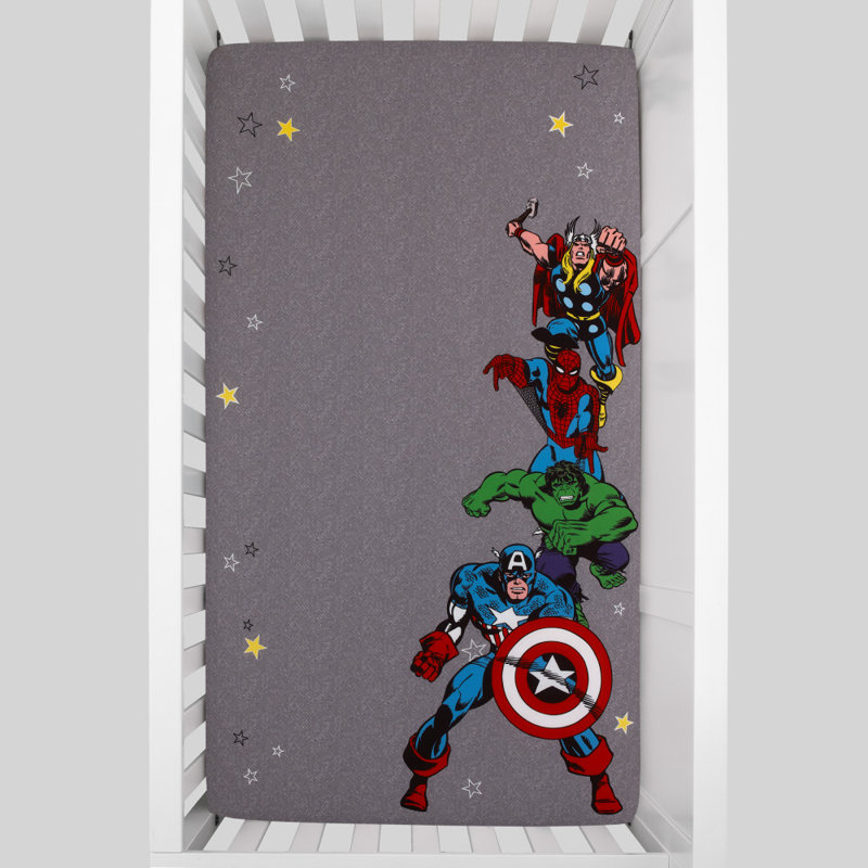 Drap-housse pour lit de bébé Nojo Captain America Hulk Spiderman and Thor