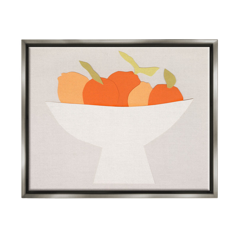 Art contemporain giclée orange de citron par Natalie Sizemore, H 25 po x l 31 po x P 1,7 po, Cadre flottant gris lustré