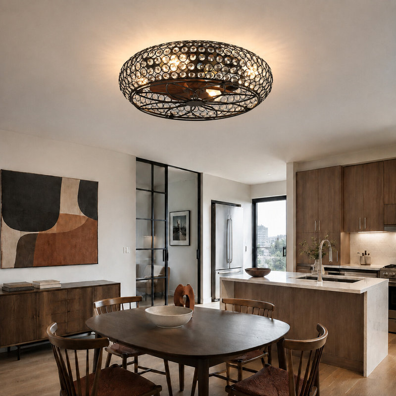 Ventilateur de plafond réversible en cage 20 po avec ensemble d'éclairage et télécommande Farmhouse