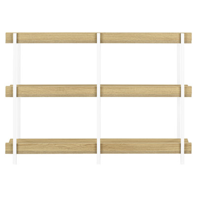 Entryway 3 Table With Natural Laminate And Metal Frame, Contemporary Style Console Metal, Modern Functional Design