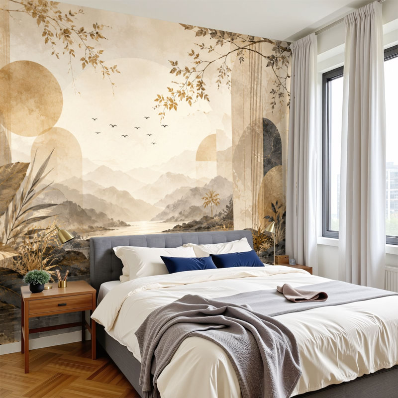 Papier peint adhésif auto-adhésif moderne pour la chambre à coucher L 69 po x l 96 po Peel and Stick