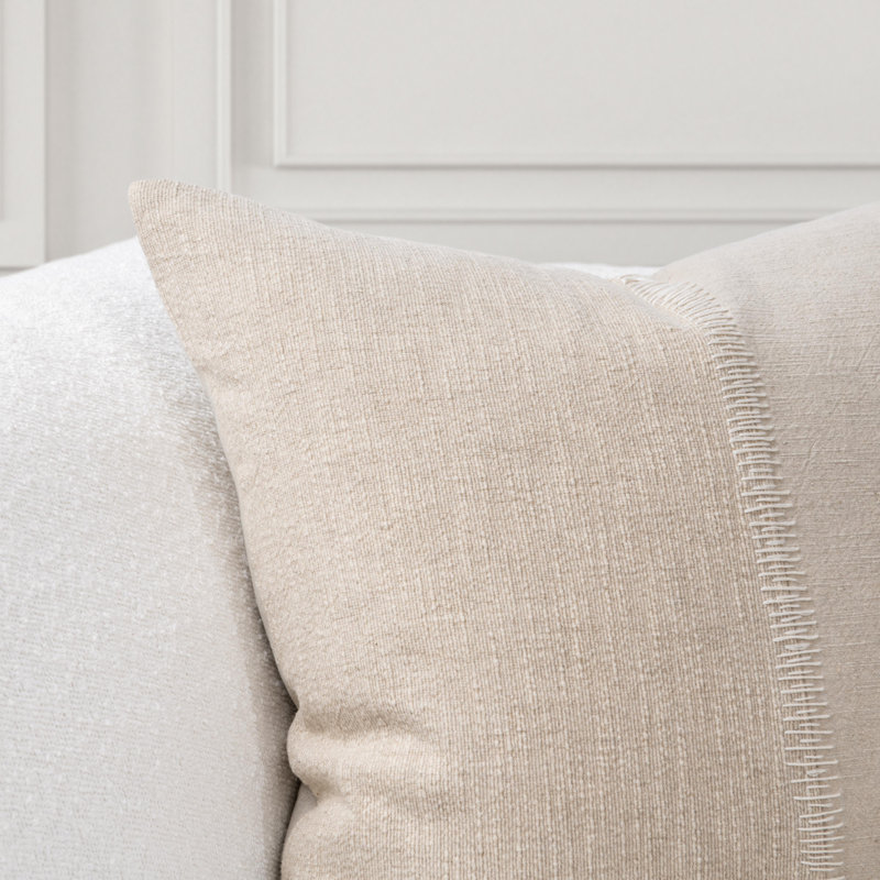 Nisha Linen Blend Throw Pillow, Natural/Ivory