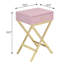 Table d'appoint rectangulaire rose et dorée à 1 tiroir