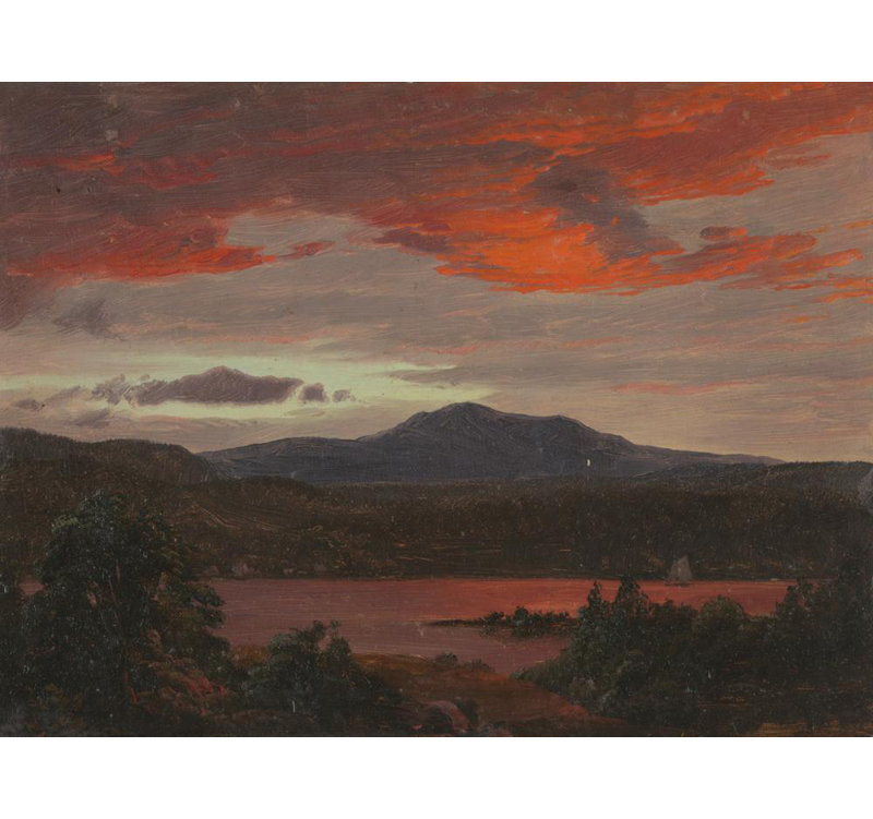 «Mount Katahdin from Lake Katahdin, Maine» par Frederic Edwin Church - Art mural sur toile tendue avec châssis