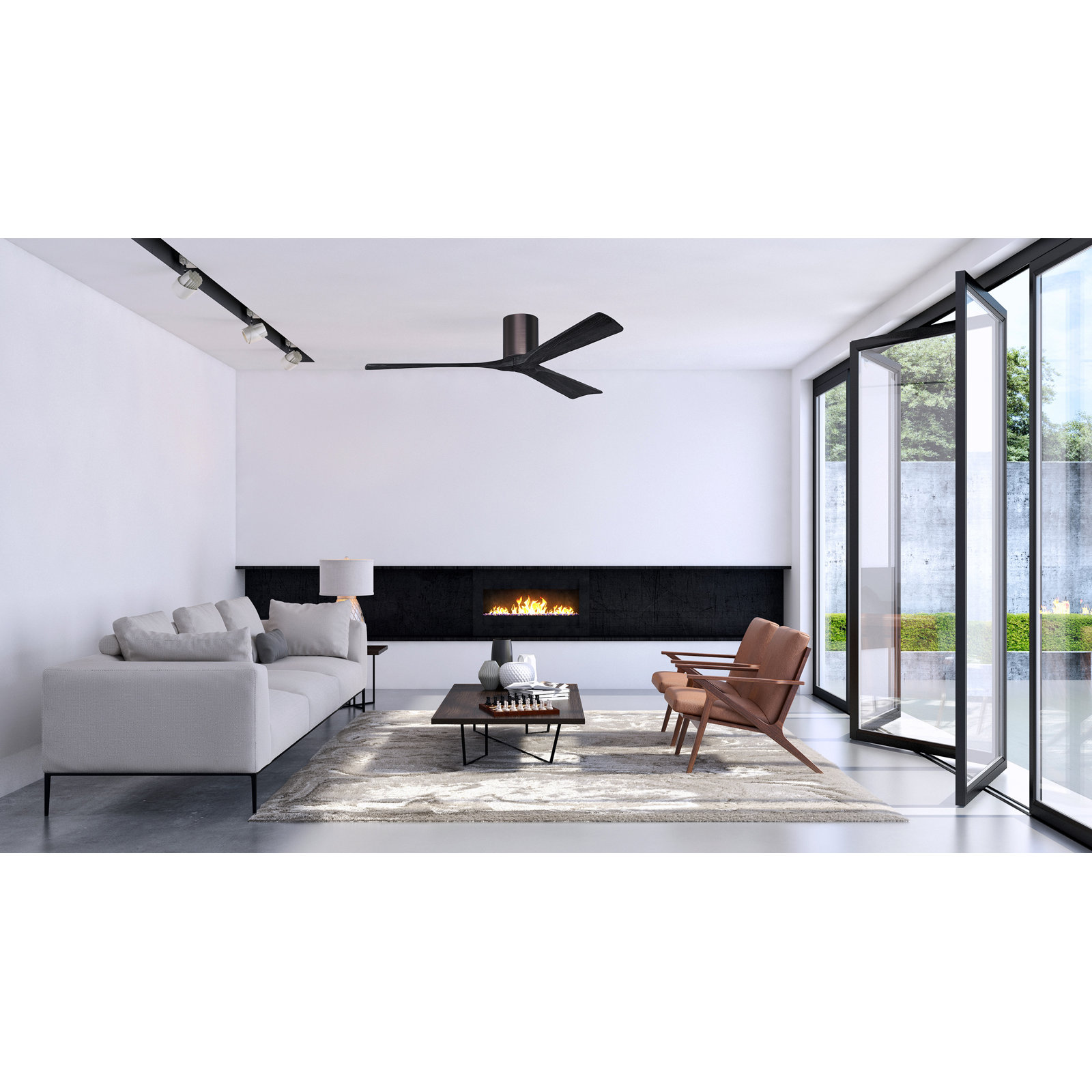 Olivier 3 Blade Ceiling Fan, Brushed Bronze, Matte Black, 60"