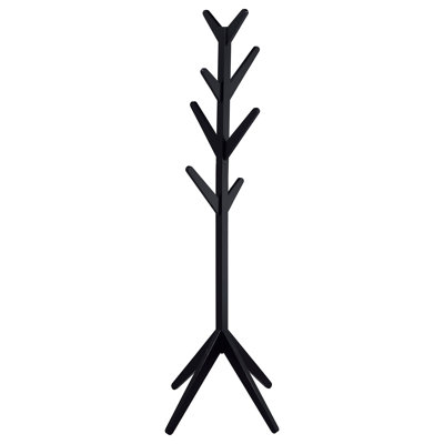 Tree Standing Coat Stand, 8-Hook Freestanding Coat Rack for Hallway Storage Decor,Black