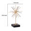 Sculpture Starburst sur socle noir, pierres blanches, tiges de métal doré, 23 po