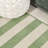 Cino Two-Tone Wide Stripe Green/Cream Indoor/Outdoor Rug-69806594