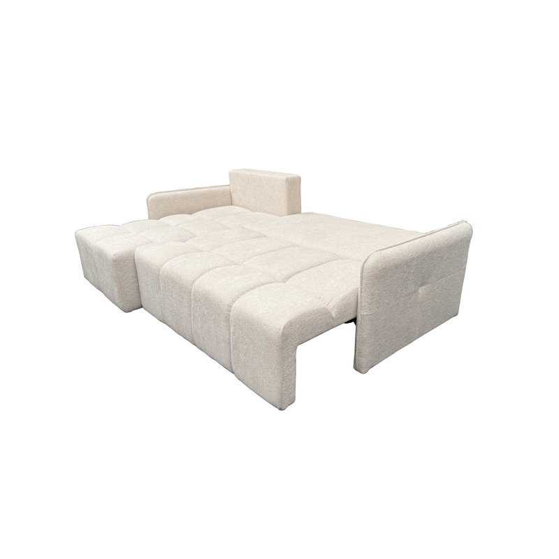 DELI 4 Seater Fabric Sofa Bed, LEFT, BEIGE