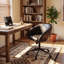 Chaise de bureau moderne Mid-Century avec siège rembourré, chaise de bureau pivotante à hauteur réglable pour bureau à domicile, bureau, chambre à coucher, coiffeuse et coiffeuse-130513261