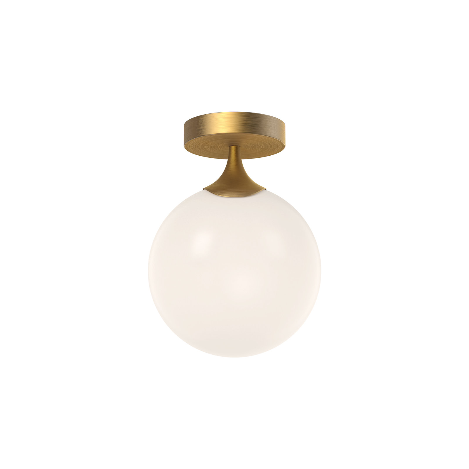 Nedra Single Light Glass Semi Flush Mount, Aged Gold