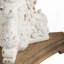 Table d'appoint ronde antique blanche avec base piédestal sculptée - bois de sapin, 26 po