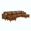 Canapé modulaire avec deux repose-pieds de rangement amovibles, canapé modulaire rembourré en similicuir respirant, canapé en similicuir-244216963