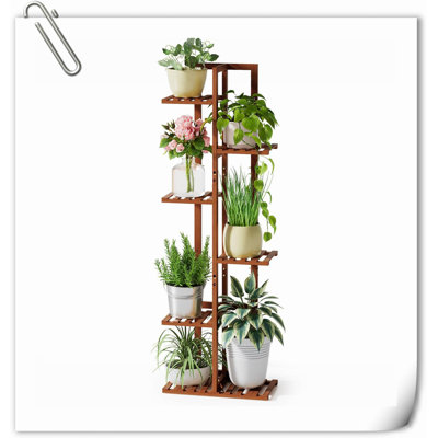 Plant Stand Indoor, 6 Tier 7 Potted Bamboo Plant Stands For Indoor Plants, Corner Plant Stand,Plant Shelf For Indoor, Tiered Plant Stands, Talll Indoo by Arlmont & Co.