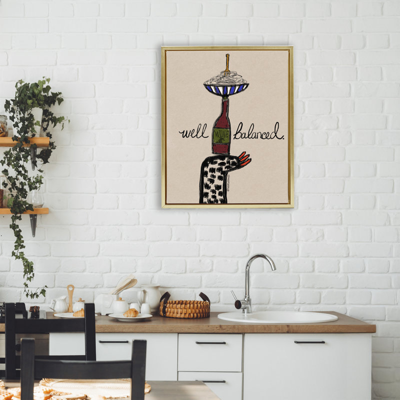 Cadre flottant à vin et à pâtes bien équilibré, design par Bouffants & Broken Hearts, H 21 po x l 17 po