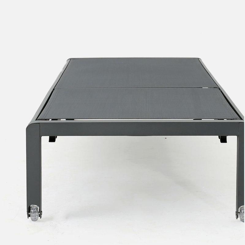 Chaise longue, ensemble de 2, pour l'extérieur, Gris