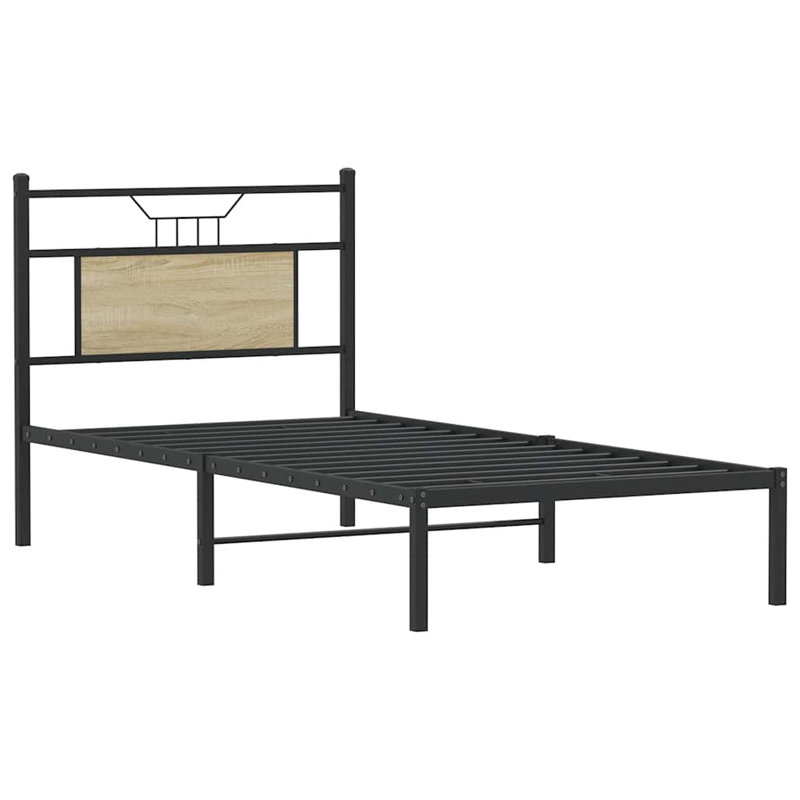 Bed Frame Without Mattress Engineered Wood, Sonoma Oak, Small Single (2'6)