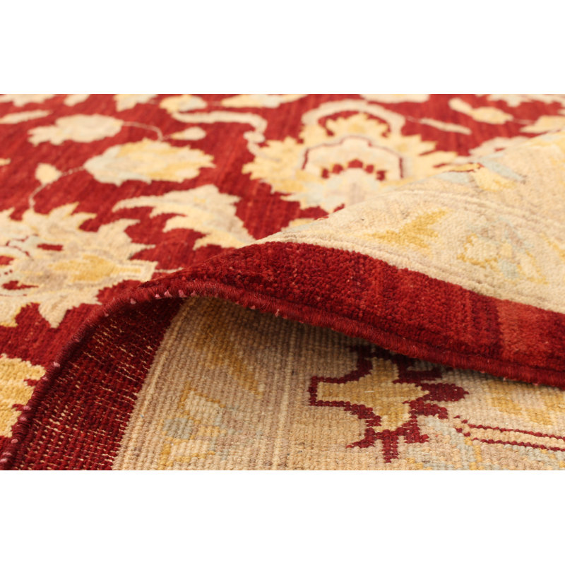 Tapis de bois one-of-kind-noué la 2010 chobi rouge/doré 8 pi 1 po x 10 pi Vecdi
