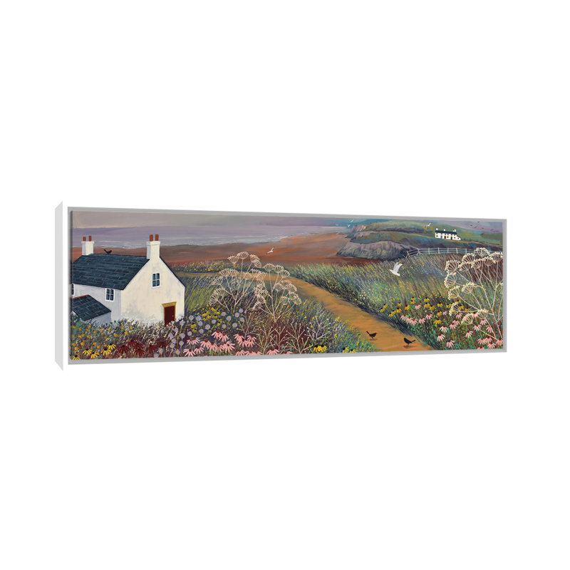 Sea Mist by Jo Grundy - Panoramic Print on Canvas, White Framed Canvas, 30.48 cm H x 91.44 cm W