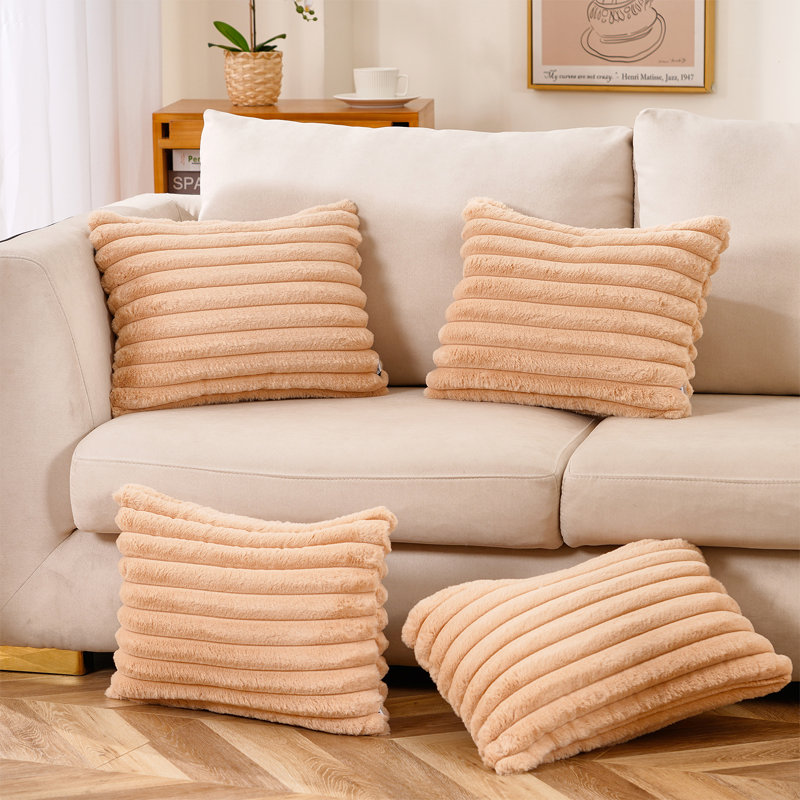 Coussin , Housse de coussin seulement - sans coussin, Beige