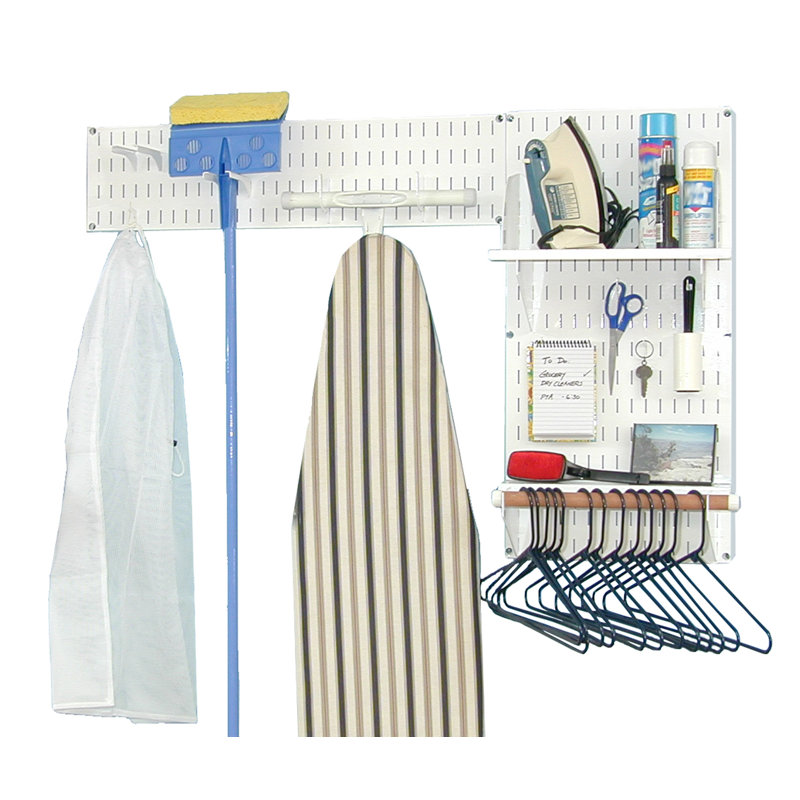Metal Laundry Room Organizer, White