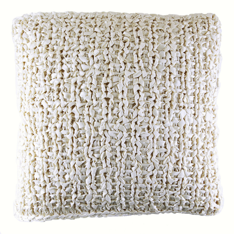 Housse et insert de coussin en tricot Ribbon, Crème