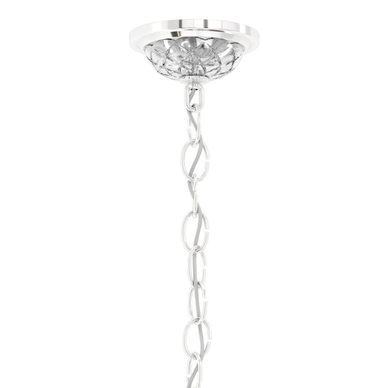 Sterling 7 Light 25in x 26in Chandelier in Silver with Clear Heritage Handcut Crystals, Silver, Czech