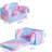 Sleeper Pink, 21 Convertible Couch With High Foam, Linen Upholstery, Wood Construction For Rest Pink Compression Modular - Flip Open Soft Foam Cushions, Cover, Living Area-2145502843