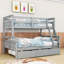Lit superposé simple au-dessus d'un lit double en bois massif avec lit gigogne Grena par Harper Orchard-2099229643