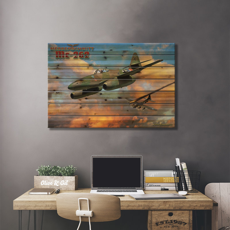 " Me-262 " by Larry Grossman, 26" H x 40" W x 1.5" D