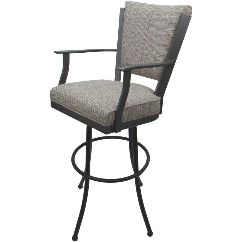 Tabouret de bar pivotant Cunegonda, Gris / Brun clair
