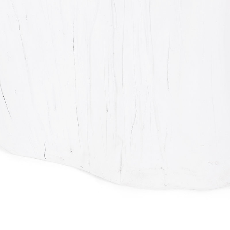 Table d'appoint en béton léger, blanc antique, design moderne avec aspect d'arbre, bureau de H 18,07 po x l 16,36 po x P 14,07 po