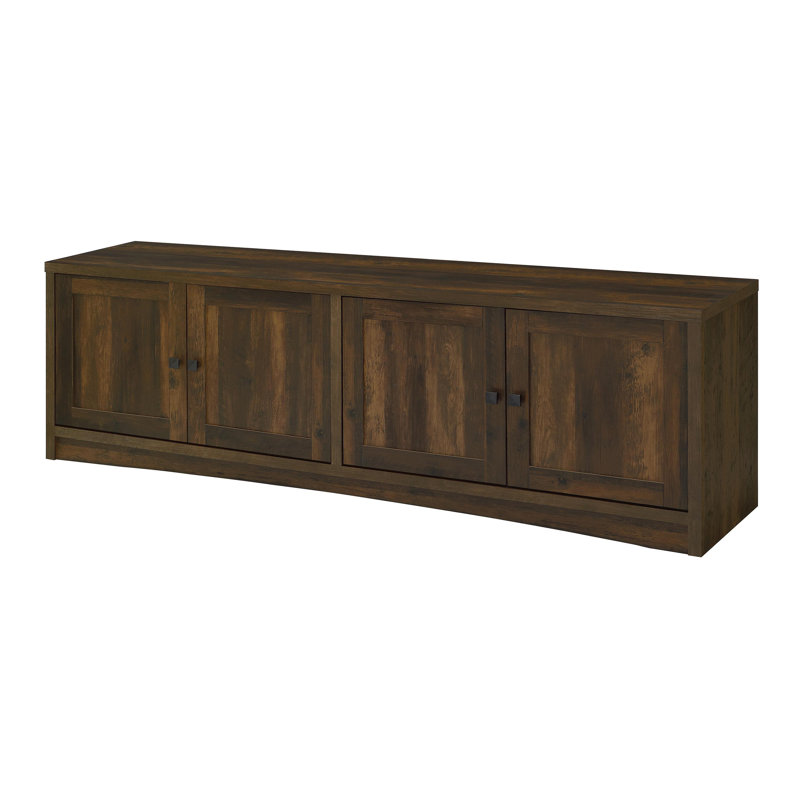 4-door Engineered Wood 78-inch TV Stand, Brown, TV Stand only