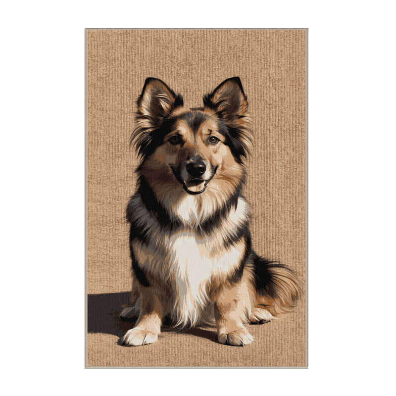  Washable Norwegian Lundehund Dogs Area Rug, Rectangle 3' x 5'