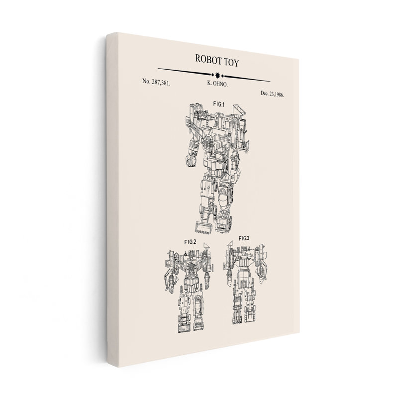 Plan du robot Devastator, Unframed, Canvas, 12"H x 16"W