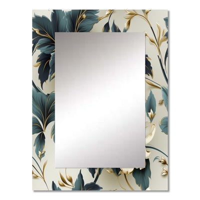 Motif victorien contemporain Adlea - motif mural victorien - miroir mural floral, miroir décoratif de chalet, impression d'art en métal