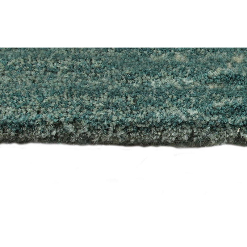 Handmade Teal Wool Rectangular 8' x 10' Tufted Area Rug