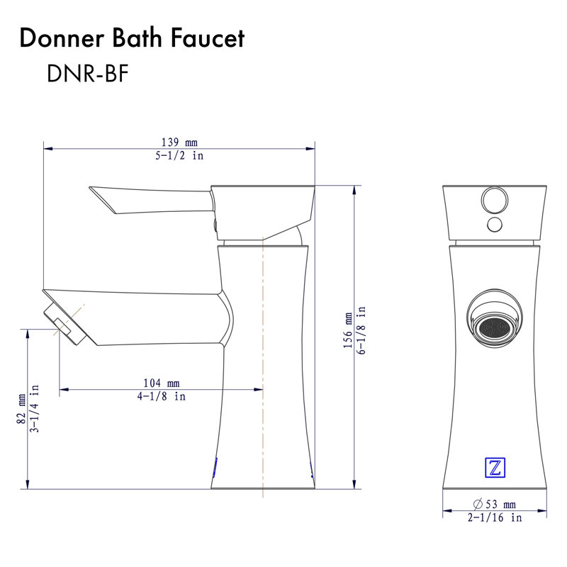 Donner Single Hole Bathroom Faucet with Drain Assembly