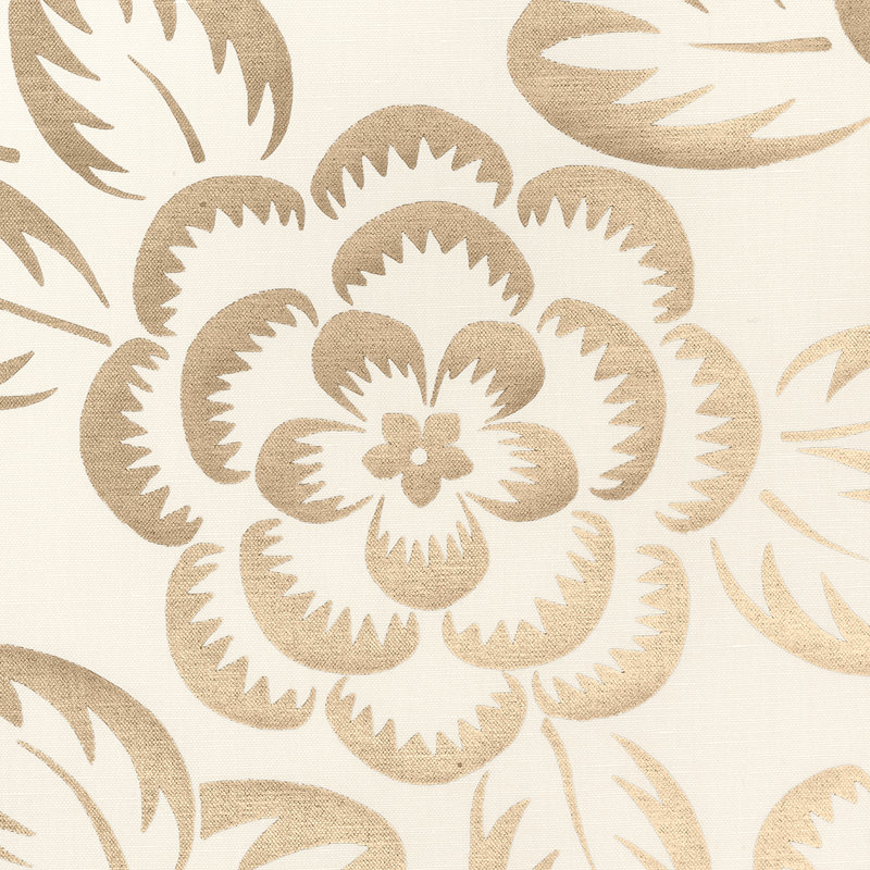 Angelica Floral Fabric, Champagne/Ivory