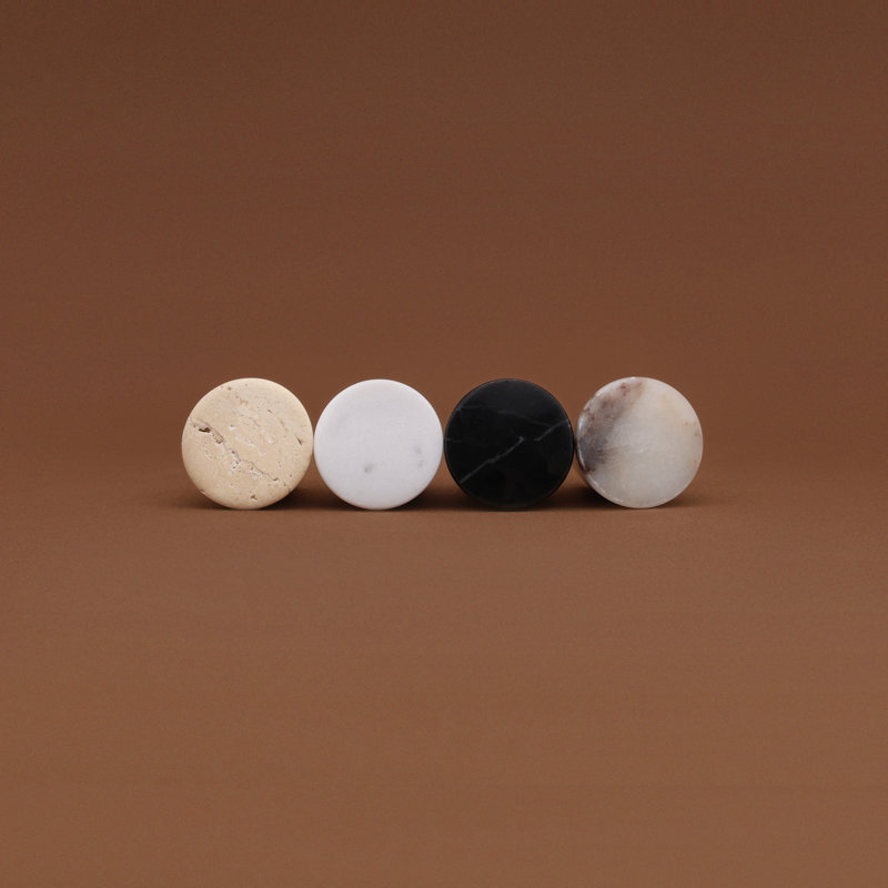 Marble Cone Knob, Travertine